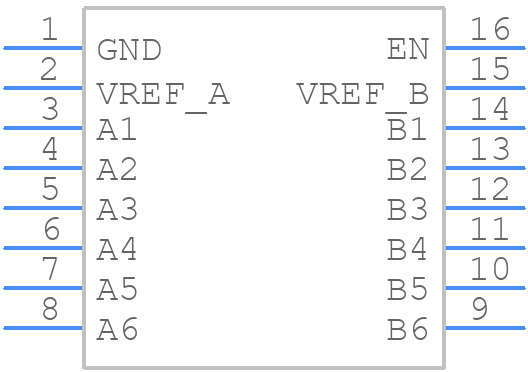 LSF0106QT16-13 - Diodes Incorporated - PCB symbol