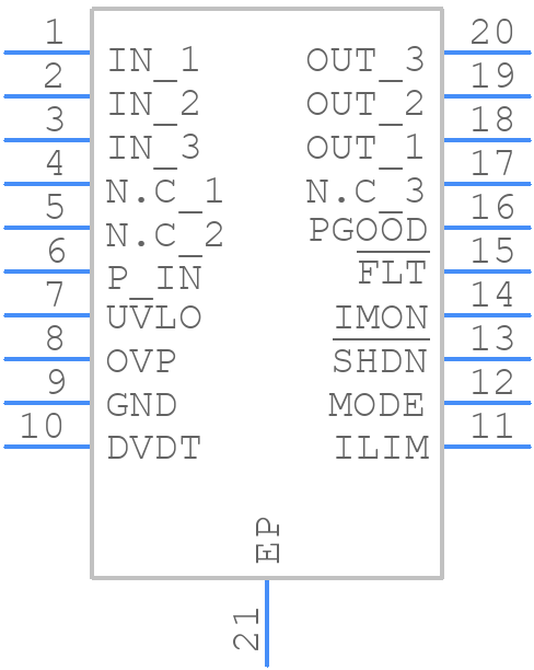 TPS16637PWPR - Texas Instruments - PCB symbol
