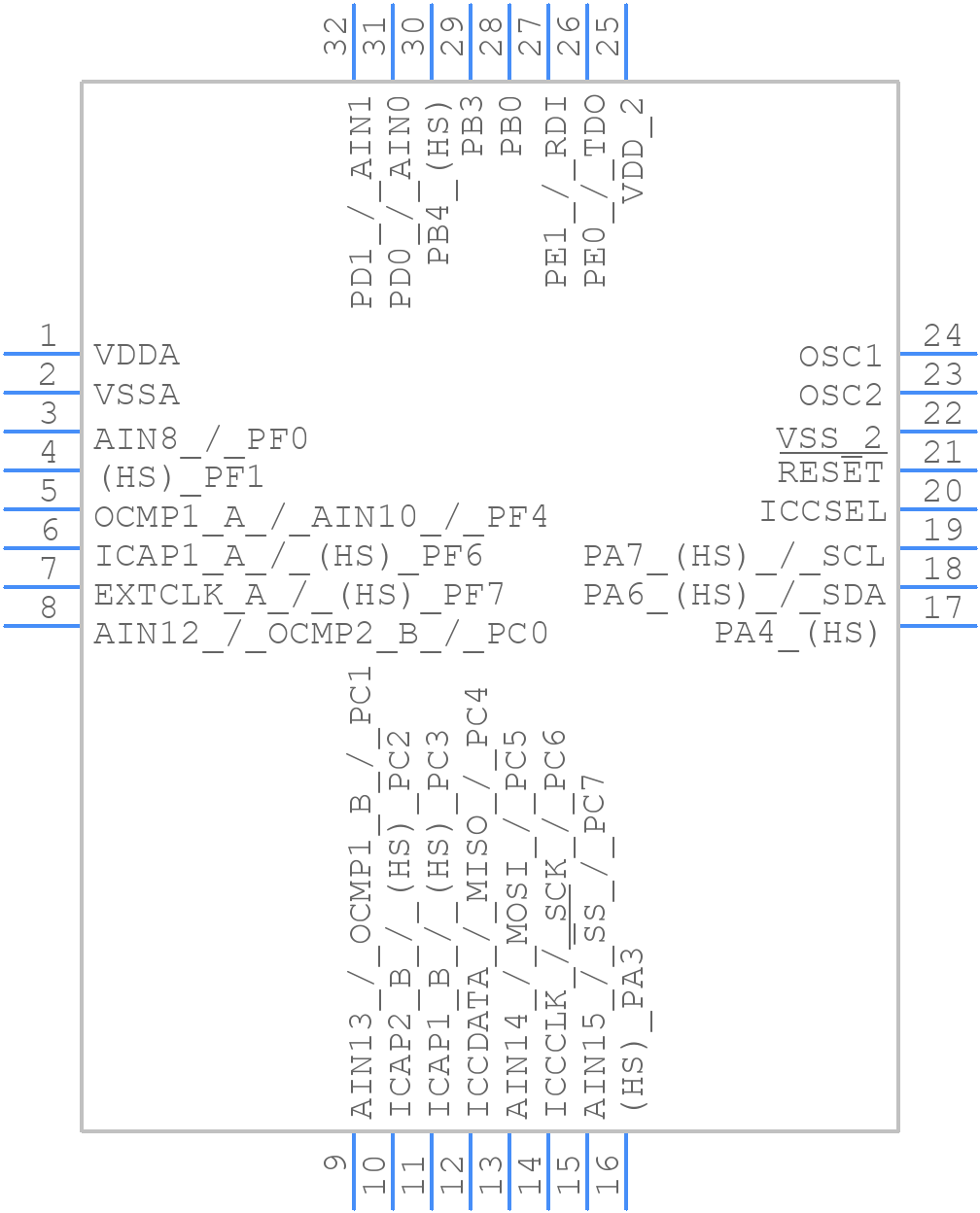 ST72F344K4T6 - STMicroelectronics - PCB symbol
