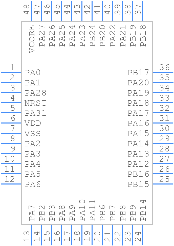 MSPM0G3519SPTR - Texas Instruments - PCB symbol