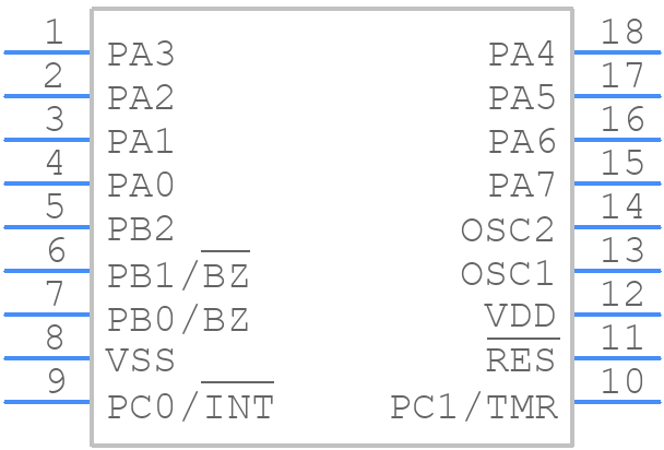 HT48R05A-1 - Holtek - PCB symbol