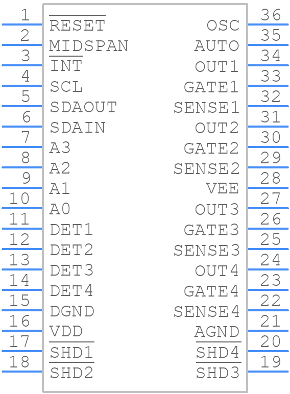 MAX5965BEAX+ - Analog Devices - PCB symbol