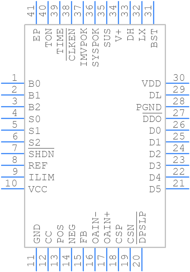 MAX1907AETL+T - Analog Devices - PCB symbol