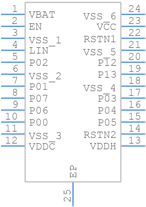 IS32CS8976B-ZLA3-TR - Lumissil Microsystems - PCB symbol