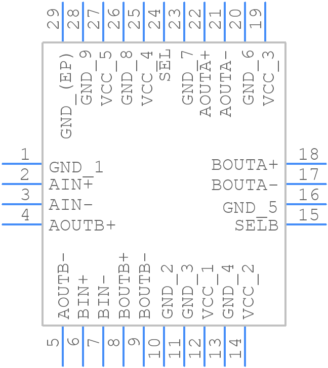 MAX4888BETI+ - Analog Devices - PCB symbol