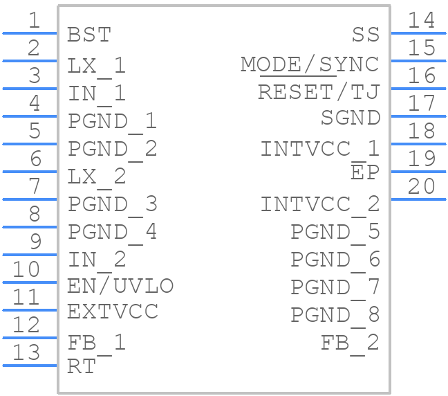 MAX17639AFN+ - Analog Devices - PCB symbol