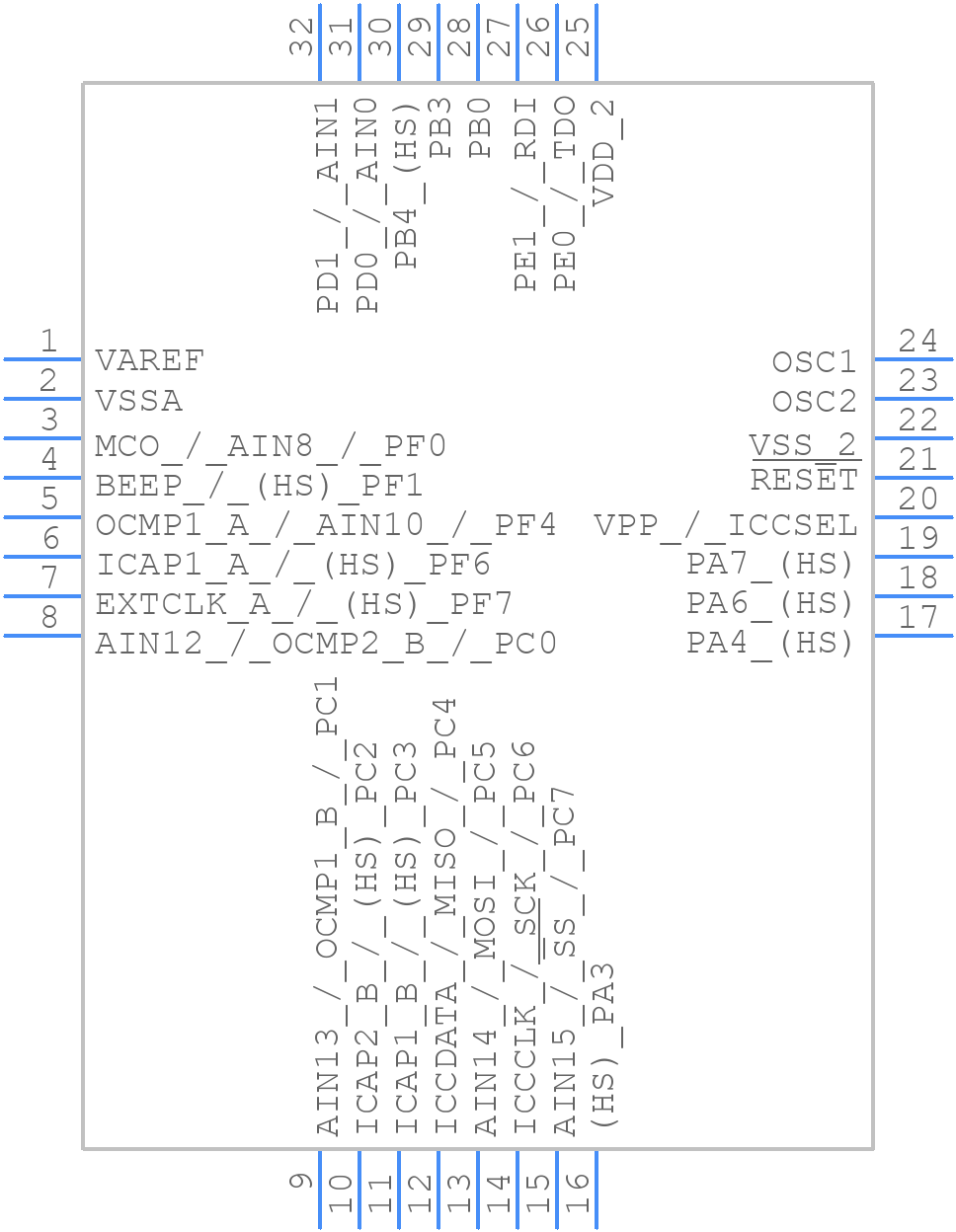 ST72F324LK6T6 - STMicroelectronics - PCB symbol