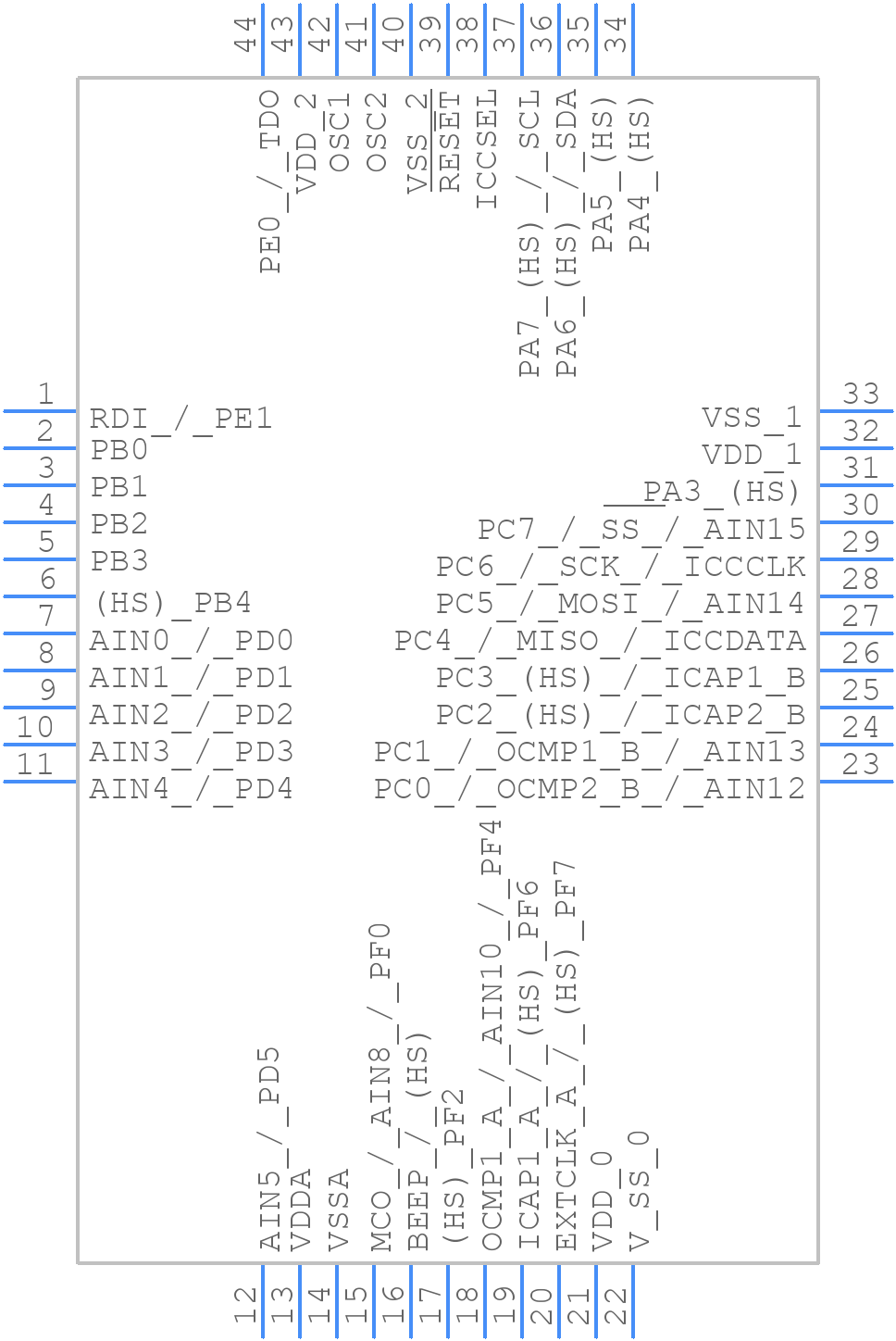 ST72F344S4T6 - STMicroelectronics - PCB symbol