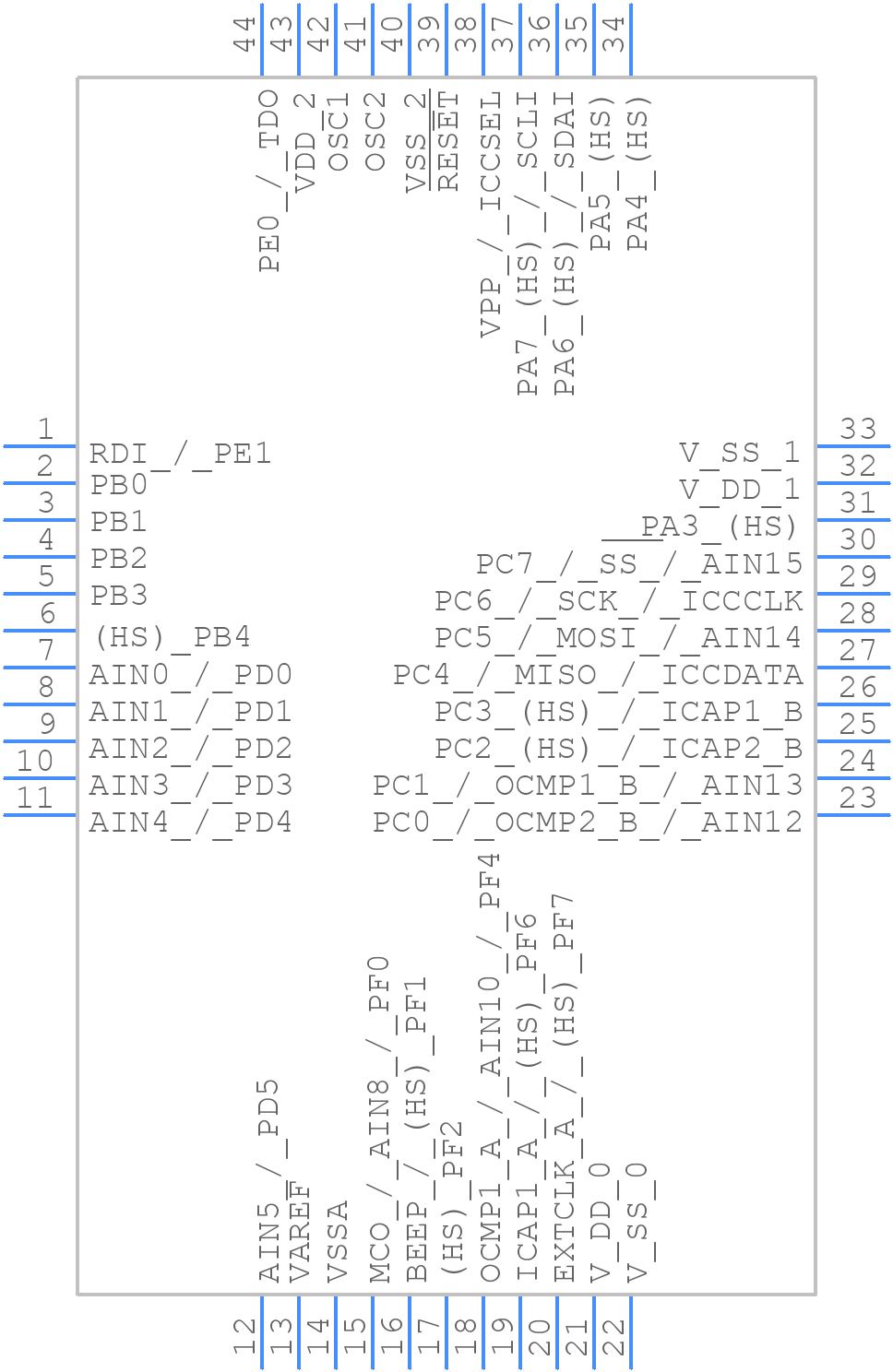 ST72F325J4T6 - STMicroelectronics - PCB symbol