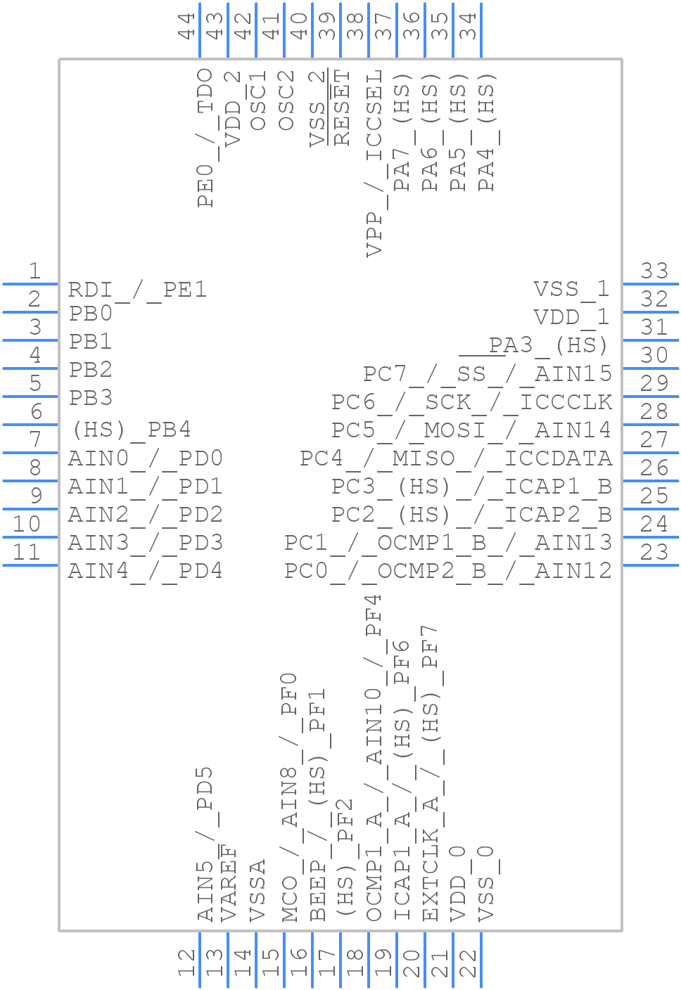 ST72F324LJ2T6 - STMicroelectronics - PCB symbol