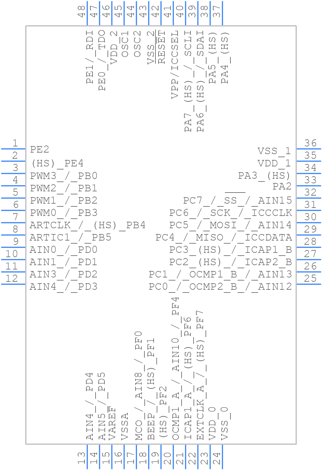 ST72F325S6T6 - STMicroelectronics - PCB symbol