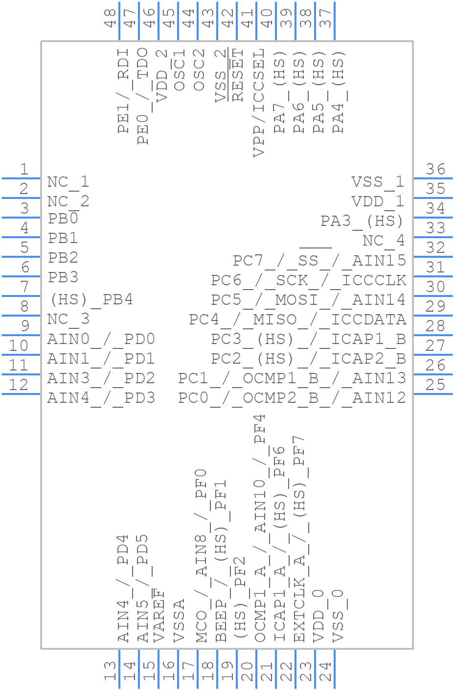 ST72F324LS2T6 - STMicroelectronics - PCB symbol