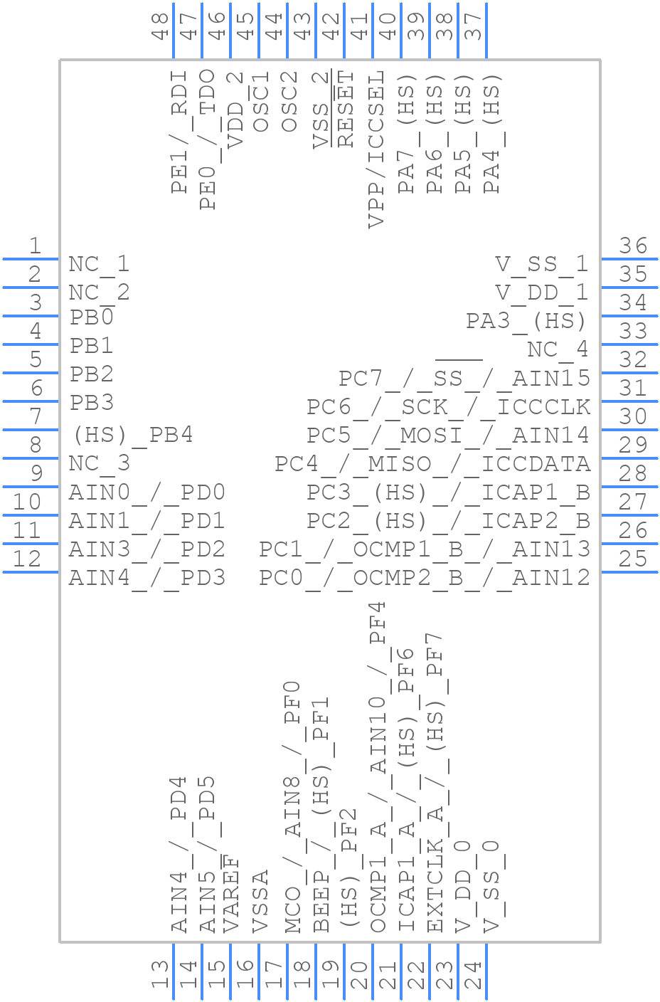 ST72F324LS4T6 - STMicroelectronics - PCB symbol