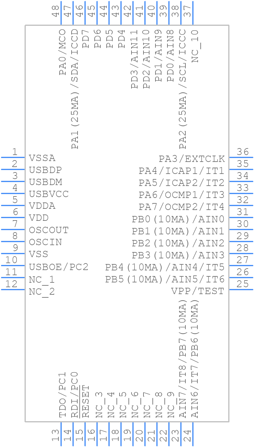 ST72F63BH6T1 - STMicroelectronics - PCB symbol
