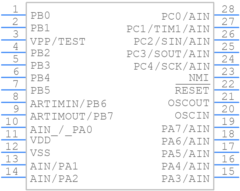 ST62T55CB6 - STMicroelectronics - PCB symbol