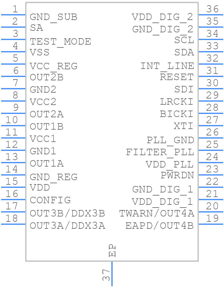 STA335BWQS - STMicroelectronics - PCB symbol