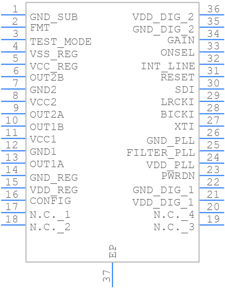 STA333MLJ - STMicroelectronics - PCB symbol