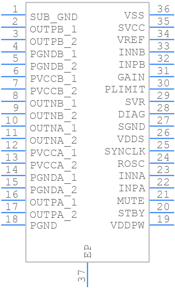 TDA7492E - STMicroelectronics - PCB symbol