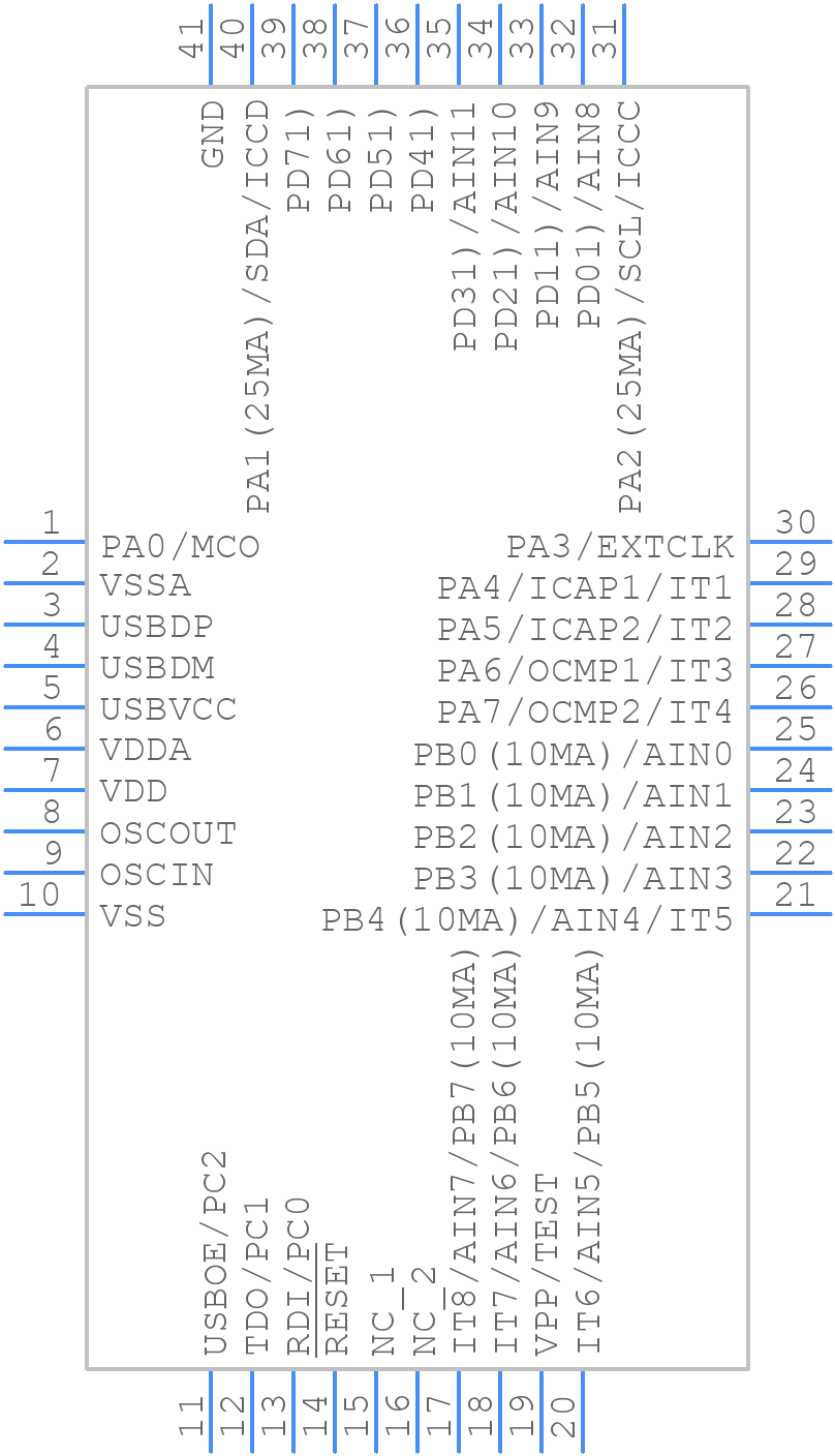 ST72F63BD6U1 - STMicroelectronics - PCB symbol
