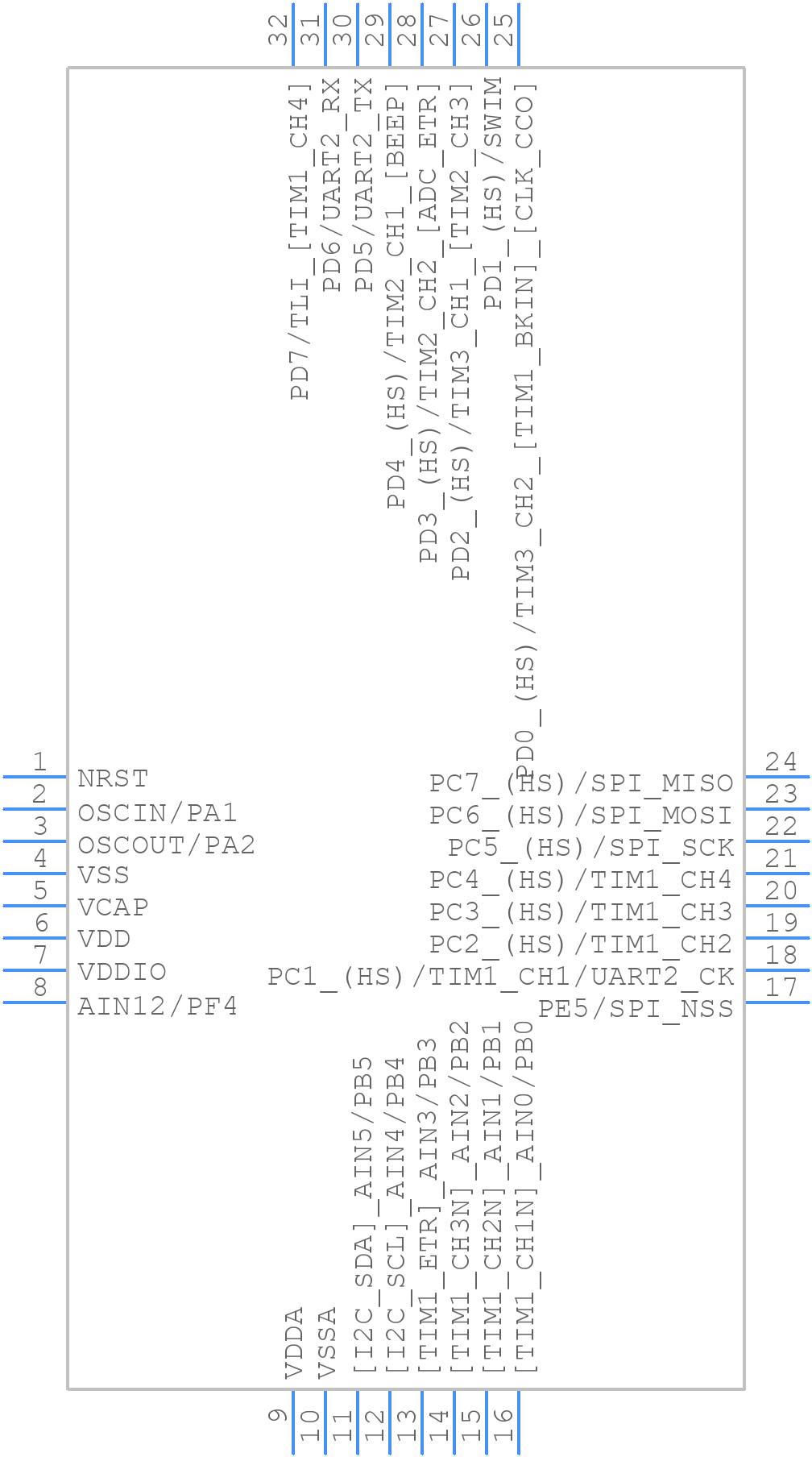 STM8S105K4T6BGT - STMicroelectronics - PCB symbol