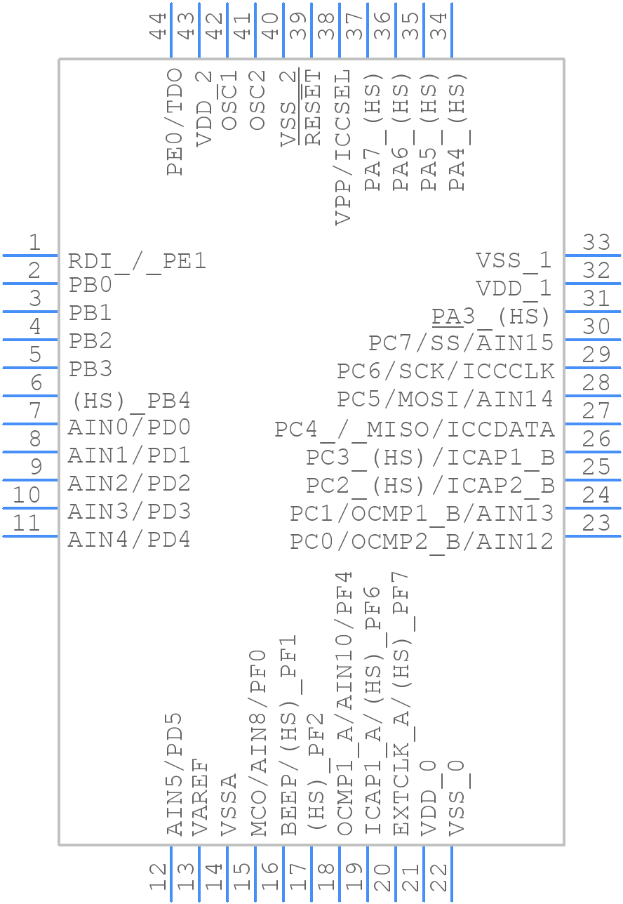 ST72F324BJ4TCE - STMicroelectronics - PCB symbol