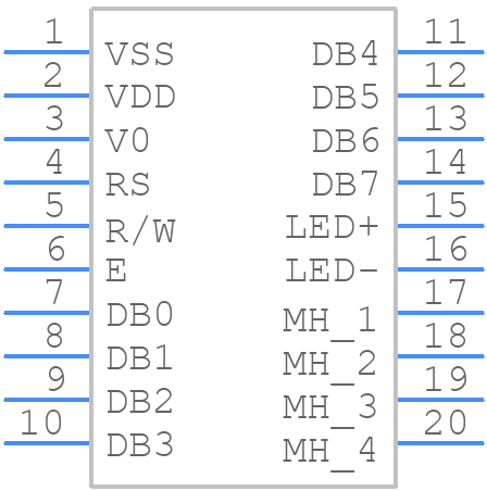 MC22005A6W-FPTLW-V2 - MIDAS DISPLAYS - PCB symbol