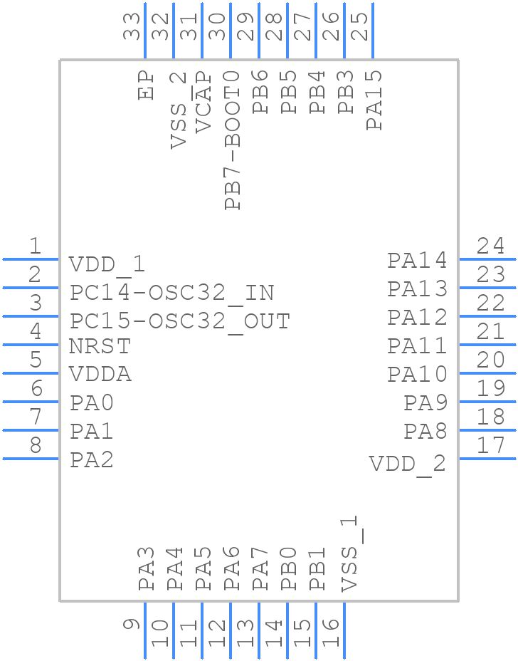 STM32U375KGU7 - STMicroelectronics - PCB symbol