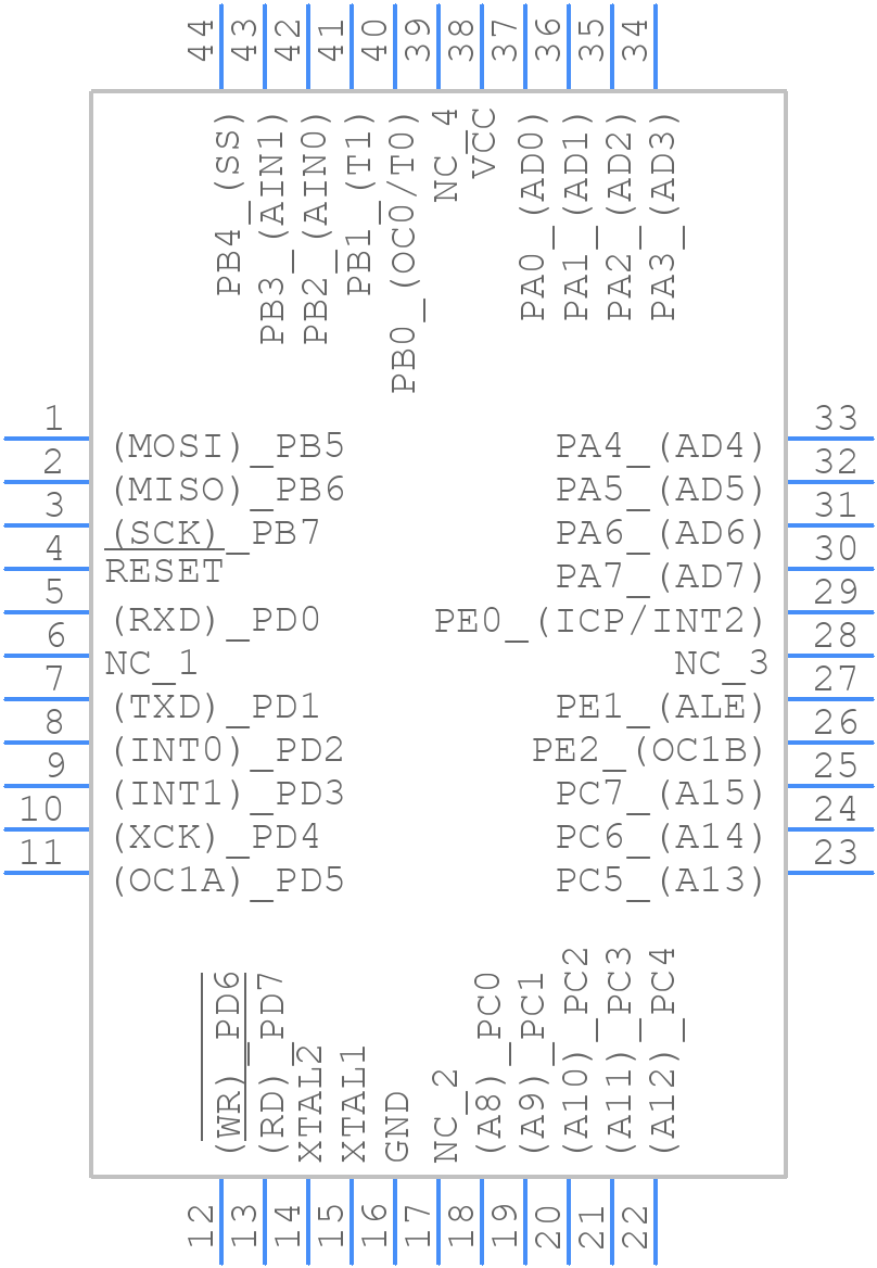 ATMEGA8515L-8AI - Microchip - PCB symbol