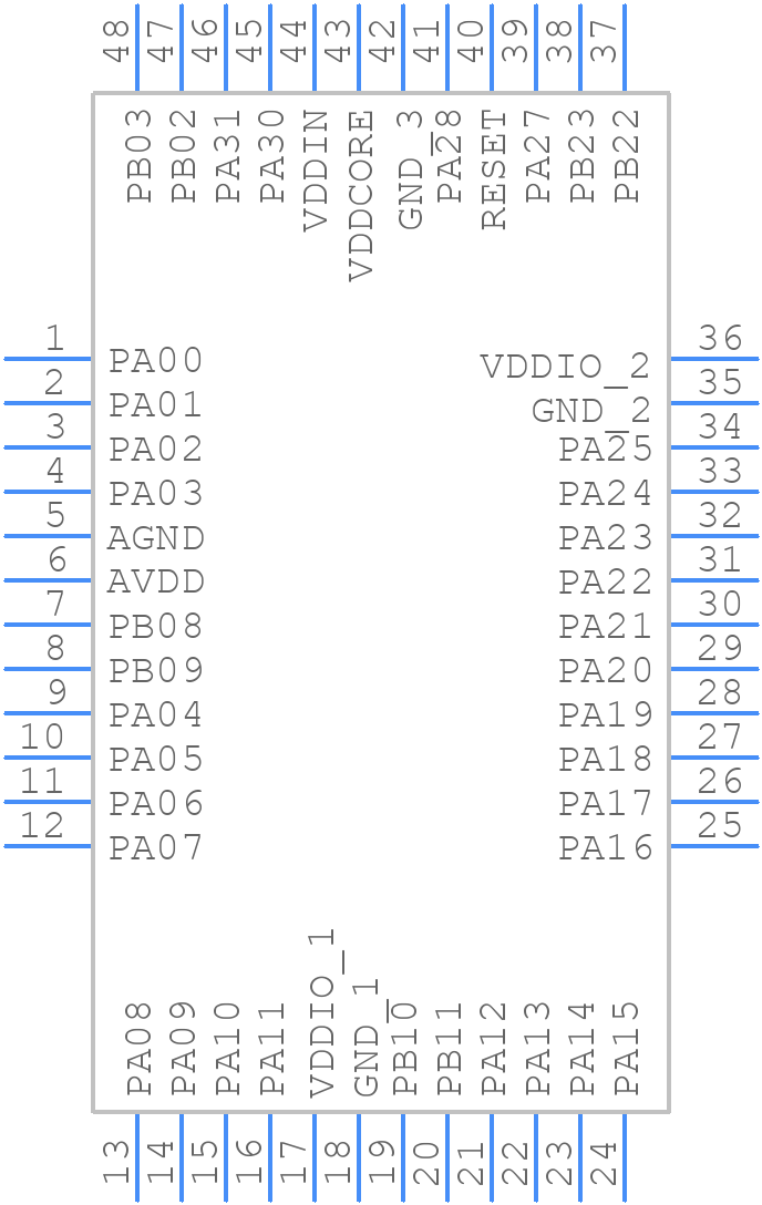 PIC32CM6408JH00048-I/Y8X - Microchip - PCB symbol