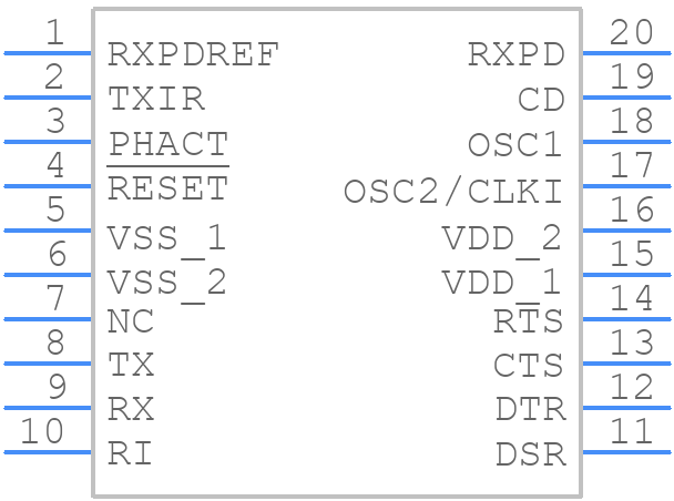MCP2140A-I/SS - Microchip - PCB symbol