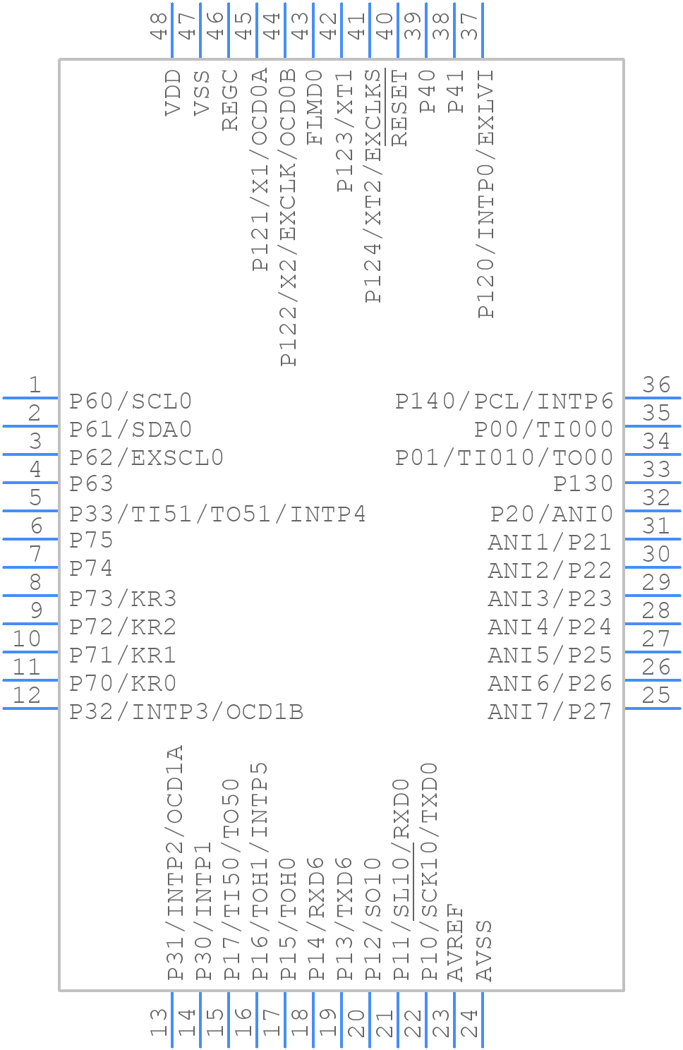 UPD78F0512GA-A - Renesas Electronics - PCB symbol