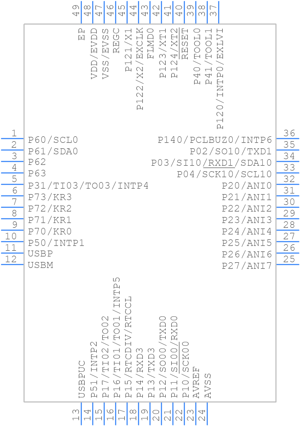 UPD78F1023K8-5B4-AX - Renesas Electronics - PCB symbol