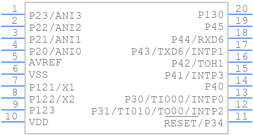 UPD78F9222CS-CAC-A - Renesas Electronics - PCB symbol