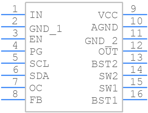 MP28167GQ-B-Z - Monolithic Power Systems (MPS) - PCB symbol