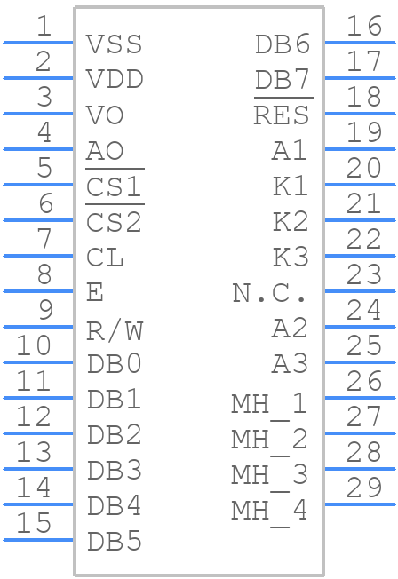 SG12232CULB-GB-R - Sunlike Display - PCB symbol
