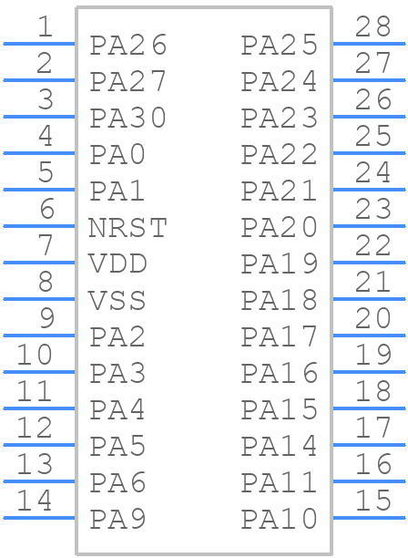 MSPM0C1106SDGS28R - Texas Instruments - PCB symbol