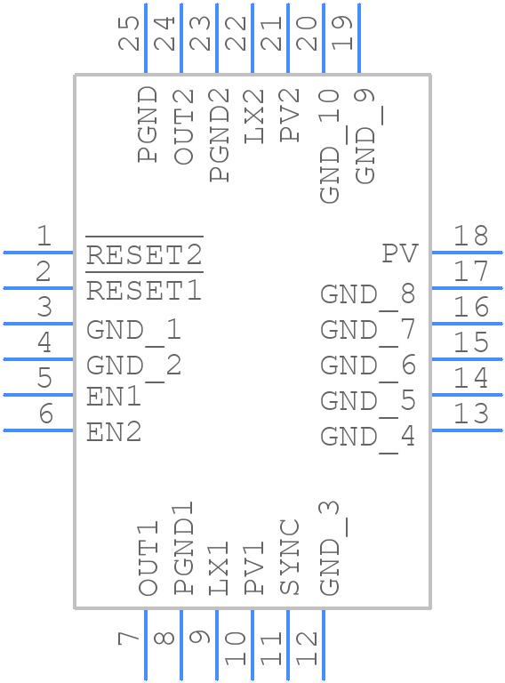 MAX20416ATGF/V+T - Analog Devices - PCB symbol