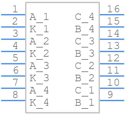 TLP521-4SM - Isocom - PCB symbol