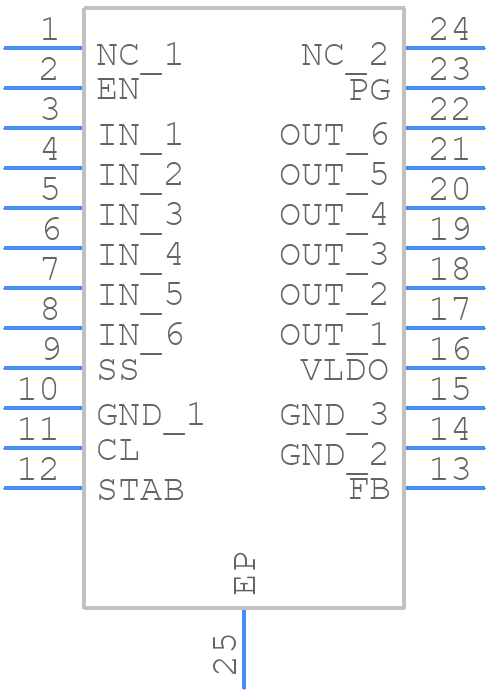 TPS7H1121MPWPTSEP - Texas Instruments - PCB symbol