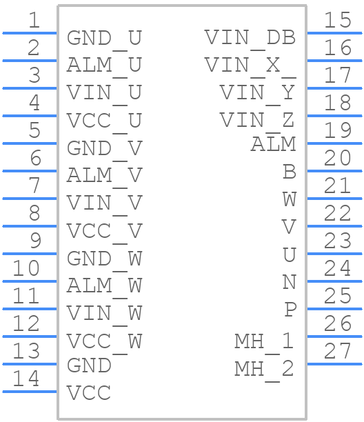 7MBP100XFN065-50 - FUJI ELECTRIC - PCB symbol