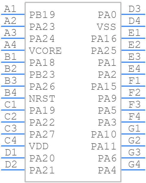 MSPM0G1506SYCJR - Texas Instruments - PCB symbol