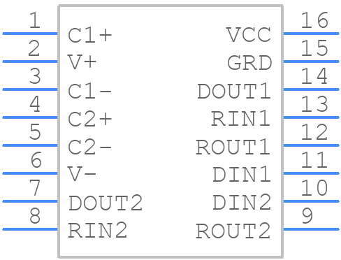 TRSF3232EIDYYR - Texas Instruments - PCB symbol