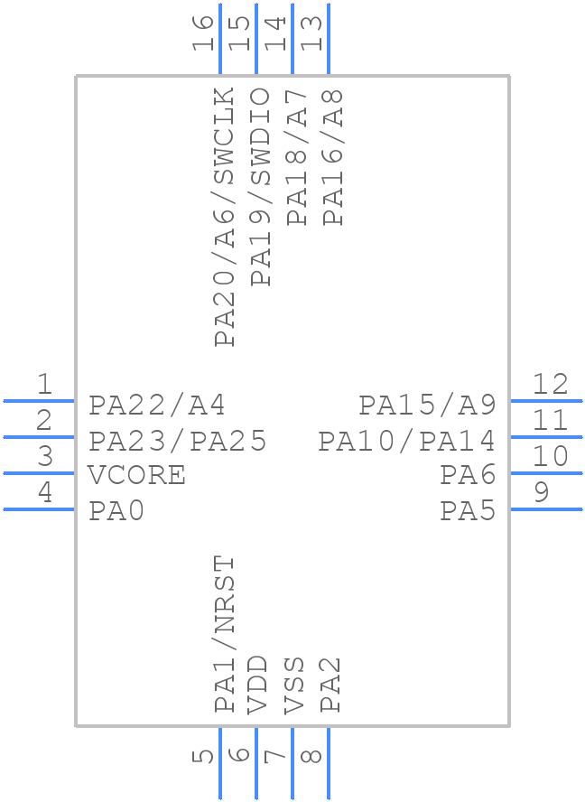 MSPM0L1105TRTRR - Texas Instruments - PCB symbol