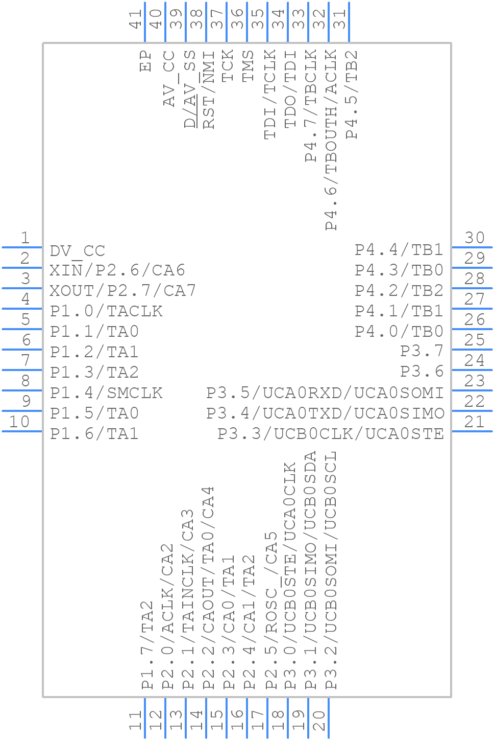 MSP430F2350IRHAR - Texas Instruments - PCB symbol