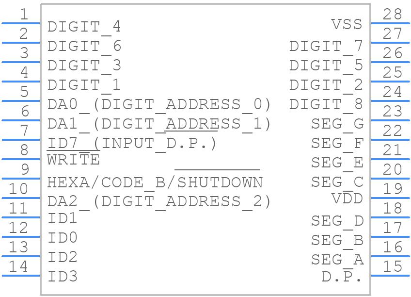 ICM7218DIJI - Renesas Electronics - PCB symbol