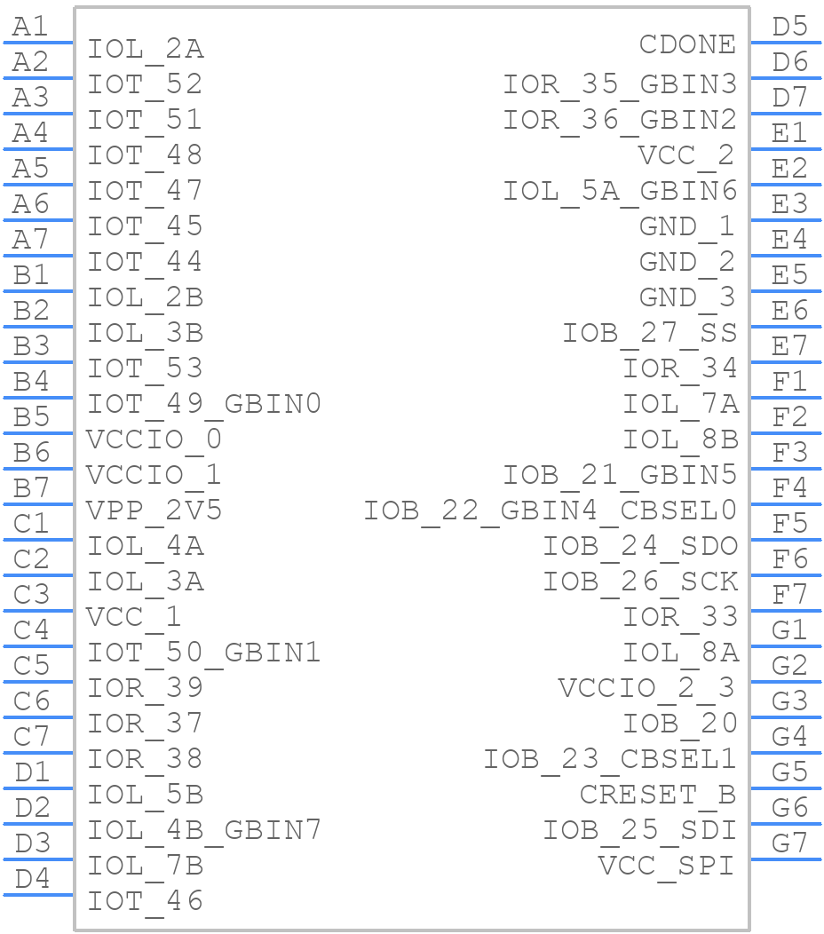 ICE40LP384-CM49TR - Lattice Semiconductor - PCB symbol