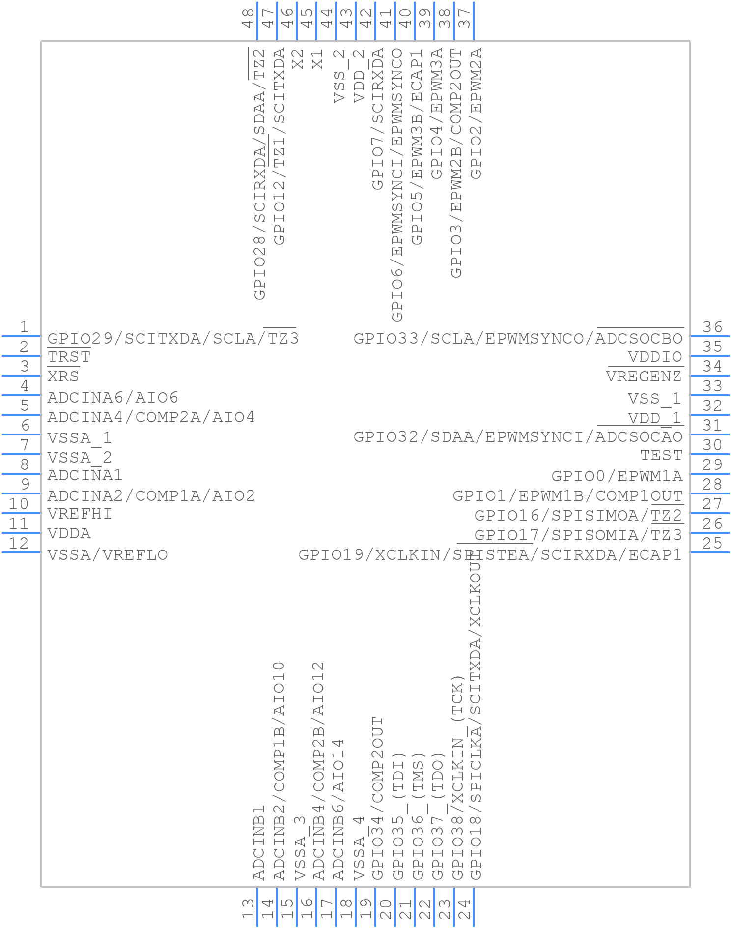 TMS320F280260PTT - Texas Instruments - PCB symbol