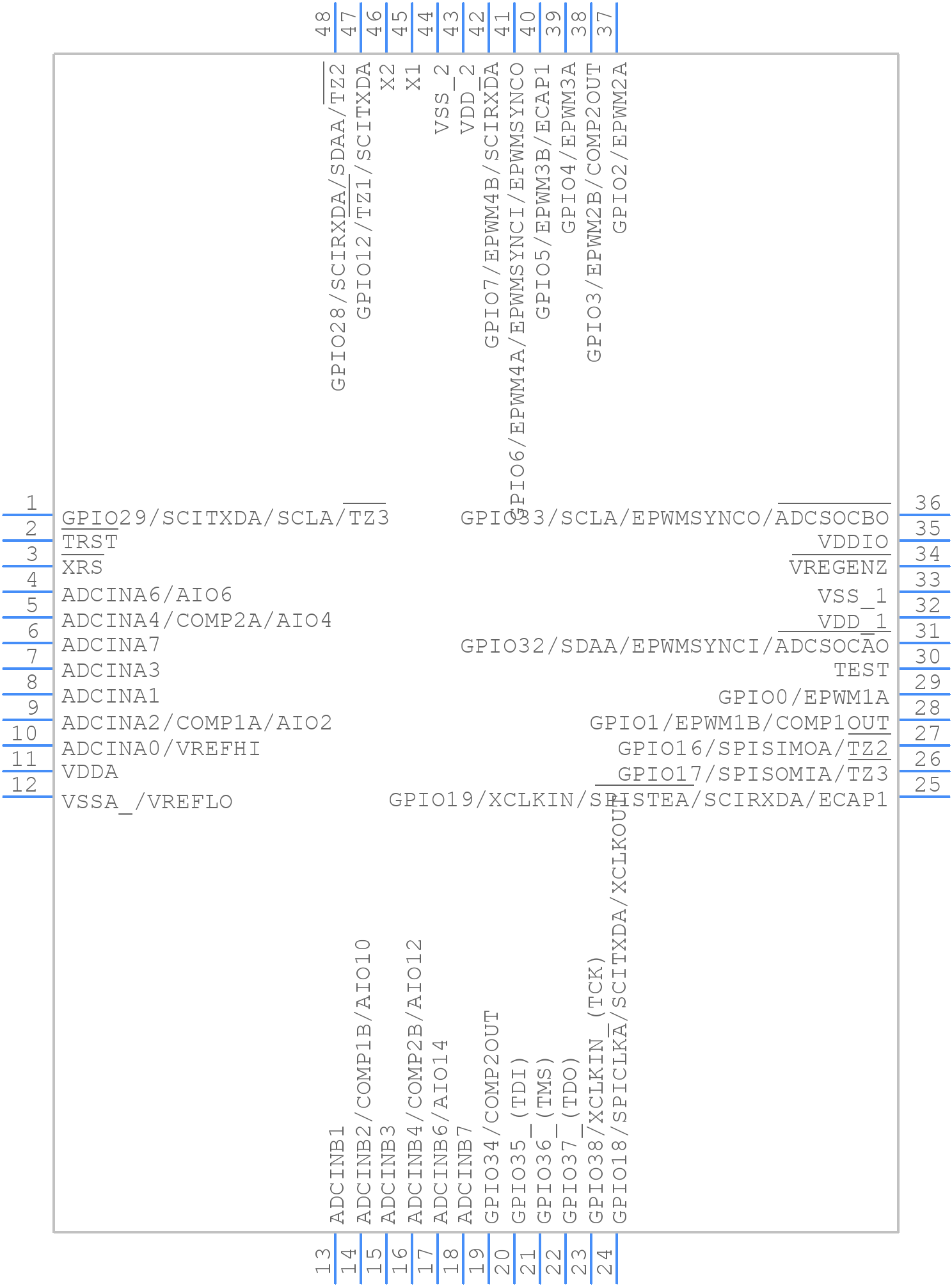 TMS320F28026FPTQ - Texas Instruments - PCB symbol