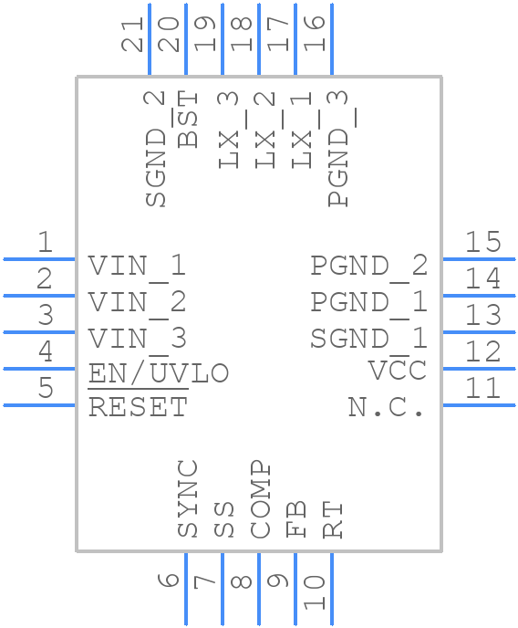 MAX17687ATP+ - Analog Devices - PCB symbol