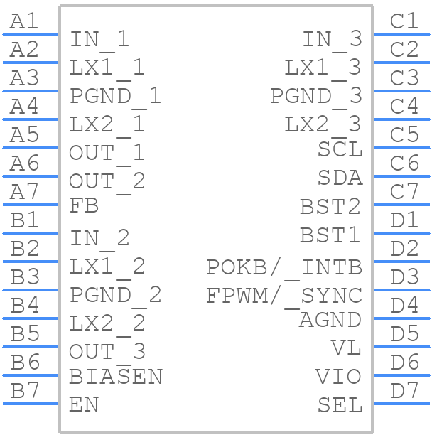 MAX77845BEWI+T - Analog Devices - PCB symbol